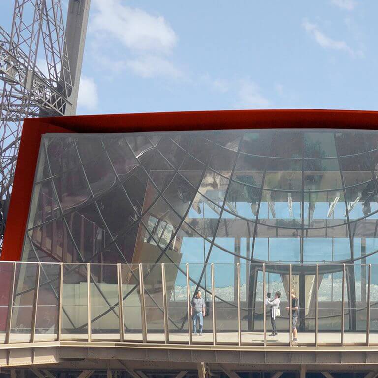 Besucherpavillon Eiffelturm Paris